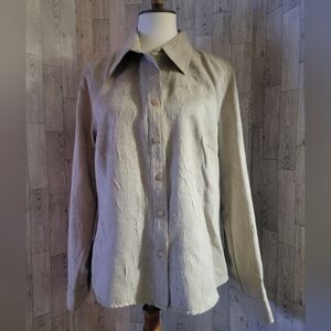 Christopher & Banks long sleeve shirt light color jean jacket size xl